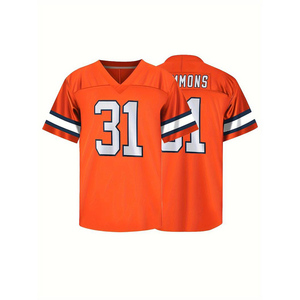 100% Polyester Mesh Durable Stretch Nom et numéro personnalisés Bandes Sublimation Respirant Football Américain Jersey Streetwear - Product Image 4