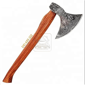 Wholesale Outdoor Backyard Garden Damascus Steel Axe Viking Style DD-AXE217 Wood Handled Chopping Axe Cutting Hatchet Forest Axe - Product Image 6