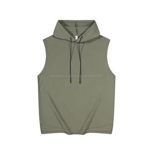 Débardeur de course à capuche de haute qualité pour hommes-Gilet de gymnastique en spandex à séchage rapide pour la musculation - Product Image 5
