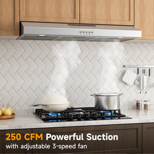 Campana extractora bajo gabinete de 36 pulgadas 250C-F-M de acero inoxidable con 3 velocidades para cocina Ventus-A - Product Image 4
