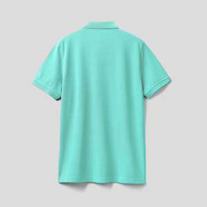 Camiseta de polo azul para hombre, camiseta de manga corta con logotipo personalizado, 100% algodón, diseño de Golf liso, Color azul personalizable - Product Image 3