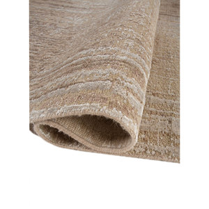 พรมไหมไผ่ผสมขนสัตว์ถักมือลายเอ็นโทรปี ไอวอรี่ รุ่น AKWB-3598 หนา 10 มม. รูปทรงสี่เหลี่ยมผืนผ้า สำหรับปูพื้นบ้าน ลายแบบนามธรรม เหมาะสำหรับห้องโถง ทำด้วยมือ - Product Image 2