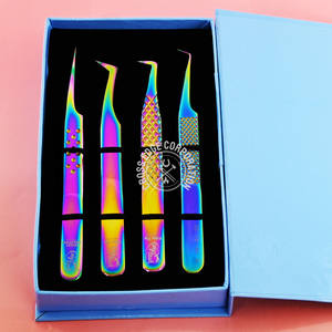 High Quality Fiber Tip Eyelash Extension Tweezer 90 degree Volume Pointed Tip Hand Tested Lash <b>Tool</b> - Product Image 6