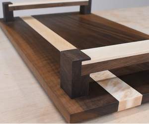 Bandeja rectangular de madera de diseño NATURAL, tamaño estándar de acabado Natural para el hogar y la boda, bandeja para servir alimentos - Product Image 4