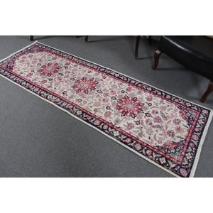 Vintage 2.6x8.1 ft Rug, <b>Runner</b> Turkish Rug, <b>Red</b> Camouflage Wool Rug - Product Image 2