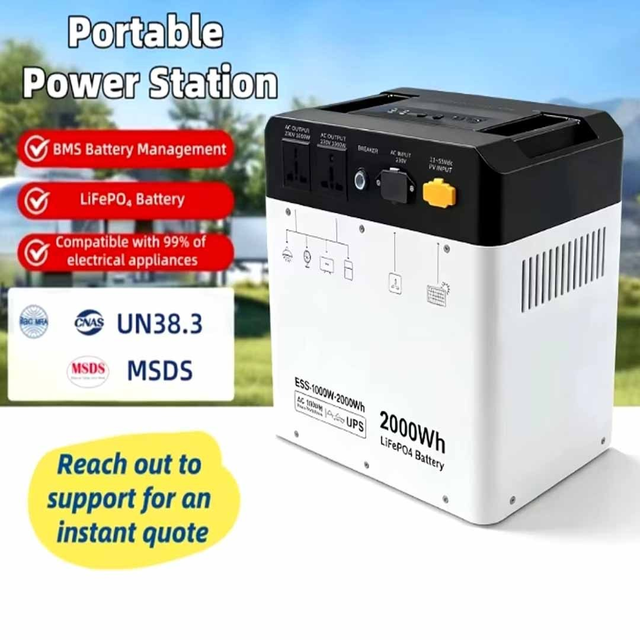 500w/1000w 1000wh/2000wh  Portable Power Stations with 800W AC Charging & 550W MPPT Solar Input for Home Backup & Camping