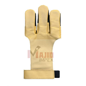 Archery Three Finger <b>Gloves</b> Leather Finger Protection Riding Equestrian <b>Shooting</b> Archery <b>Gloves</b> - Product Image 4