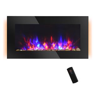 Modern <b>Wall</b>-<b>Mounted</b> Electric Fireplace Heater with LED Display & Remote Control for Home Hotel & RV Use Brand New - Product Image 1