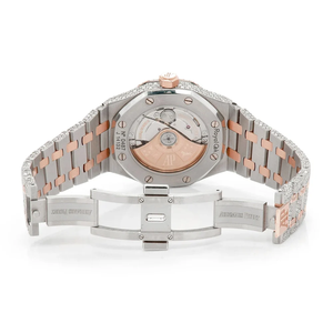 Reloj Mecánico de Acero Inoxidable con Diamantes de Moissanita para Hombre, Estilo Hip Hop, Dos Tonos, Reloj de Pulsera con Esfera Analógica de Moda Empresarial - Product Image 5