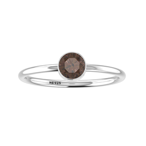 925 Sterling Silver Natural Smoky <b>Quartz</b> Bezel Setting Handmade Classic Minimalist Wedding Party Gift Stackable Unisex <b>Ring</b> - Product Image 3