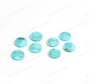 Haute qualité 14mm Quartz bleu lisse naturel Arizona Turquoise pièce plate pierre en vrac pour la fabrication de bijoux prix fournisseur de confiance - Product Image 6