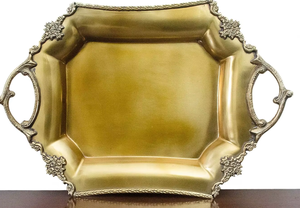 ถาดทองเหลืองสำหรับเดินเรือถาดเสิร์ฟทองเหลืองทรงสี่เหลี่ยมอุปกรณ์ตกแต่งห้องครัวสวยงามสวยงาม - Product Image 6
