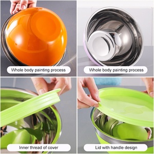 Juego de Tazones para Mezclar de Acero Inoxidable Ecológicos y Coloridos, con Fondo Antideslizante para Uso Doméstico, Tazones para Servir Ensaladas - Product Image 5