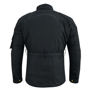 NEW Classic Motorcycle Black Waxed Cotton CE Armour WP Breathable <b>Biker</b> <b>Jacket</b> Adventuring Sportswear Motorbike <b>Jacket</b> For Men - Product Image 3