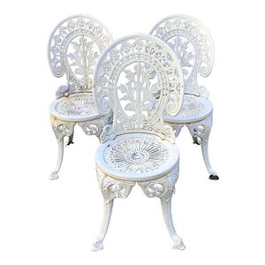 Hand Finished Cast Iron Garden <b>Chair</b> Unique Modern Design for <b>Vintage</b> Outdoor Park Decor Weatherproof Material - Product Image 6