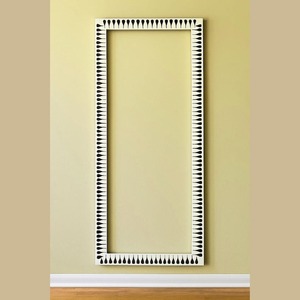 Espejo con Incrustaciones de Hueso Blanco y Negro, Arte de Pared Contemporáneo Hecho a Mano - Product Image 5
