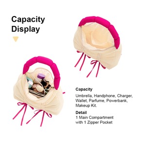 Sac fourre-tout en tissu froissé de qualité supérieure pour femmes Celeva avec fermeture à glissière, logo Hody brodé - Toutes saisons, multi-usages - Product Image 2