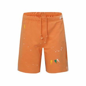 Short en coton vintage personnalisé de haute qualité pour hommes impression bouffante 3D bord brut éponge française lavé à l'acide soleil délavé taille élastique solide - Product Image 4