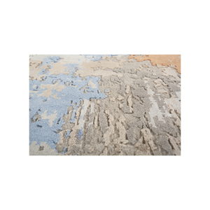 Alfombra Kavi Gris Negra de Lana y Seda de Bambú Anudada a Mano, Diseño Moderno Abstracto, 9x12, para Sala de Estar, 10mm, Error Project Esk-439 - Product Image 3