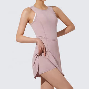 Conjunto de vestido de tenis de dos piezas Unisex, Top deportivo y falda, 100% poliéster, transpirable y de secado rápido para clubes, partidos, práctica al aire libre - Product Image 5