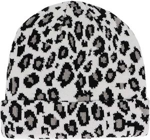 Women Men Winter <b>Hats</b> <b>Leopard</b> <b>Print</b> Cuffed Beanie Double Layers Thick Knitted Soft Warm Slouchy Skull Ski Cap - Product Image 1
