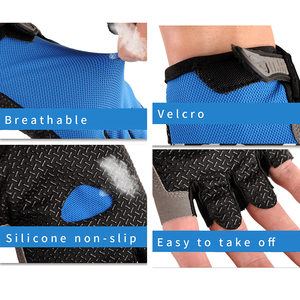 Gants de fitness demi-doigts imperméables en PU pour hommes et femmes, antidérapants, rembourrés, pour la musculation, avec enveloppement de poignet pour l'entraînement - Product Image 3