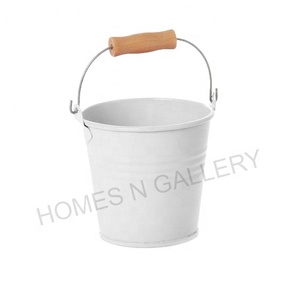2023 Latest Metal Iron Galvanized Home Decorative Tin <b>Small</b> Round Golden Finishing Flower Bucket <b>Pots</b> At Cheap Price From India - Product Image 5