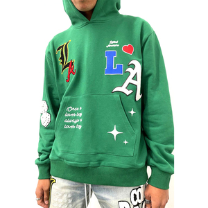 Sweat-shirts à capuche 100 % coton de haute qualité, personnalisés, design classique, faits main, impression en relief, fermeture éclair, 300 g, écologiques, collection 2025 - Product Image 3