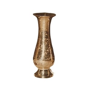 Florero de latón de alta calidad con grabado dorado acabado para decoración del hogar Decoración de mesa florero - Product Image 1
