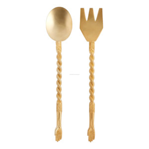 ชุดเสิร์ฟ2ชิ้นลายมือสีทองสุดหรูสำหรับร้านอาหารโรงแรมบ้าน - Product Image 6