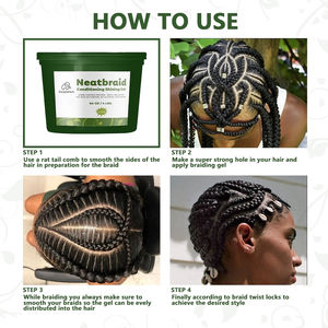 Gel Fijador Orgánico de 64 oz, Sin Grasa, Fijación Fuerte, Sin Escamas, para Trenzadores Profesionales, Cabello Encrespado - Product Image 3