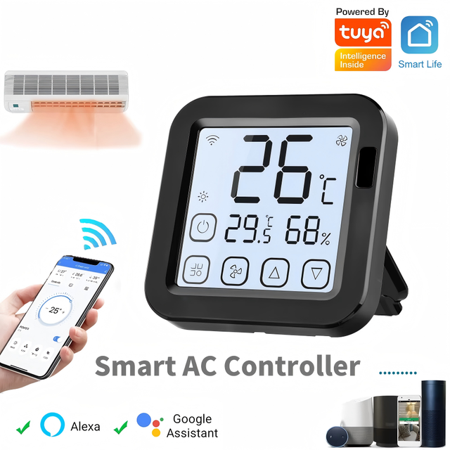 Tuya Smart Universal Infrared Remote Control for Home & RV with Mobile App Voice Control and Temperature/Humidity Monitoring