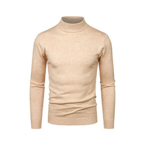 <b>Men's</b> Knitted Wool <b>Sweater</b> High Neck Cardigan Regular Sleeve Ribbed Pullover Winter Warm Casual Turtle Neck Knitwear for <b>Men</b> - Product Image 5