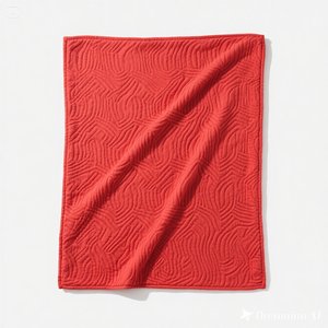 ผ้าห่มขนแกะเนื้อนุ่มดีไซน์นูนมีสองขนาดให้ความอุ่นสบายมีเส้นสีแดง - Product Image 6