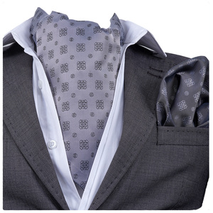 Juego de Pañuelos Ascot Grises con Diseño Geométrico, Set de Regalo para Boda - Product Image 1