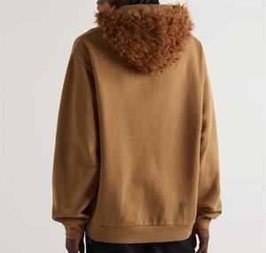 Sweat à capuche unisexe à capuche en fourrure personnalisé sans cordon de serrage, pull à capuche avec poche kangourou pour hommes et femmes - Product Image 3