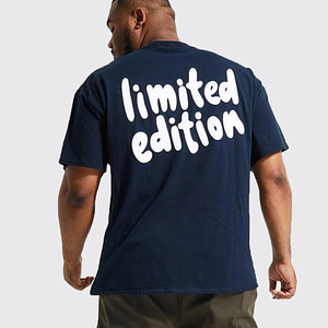 T-shirts personnalisés OEM grande taille pour hommes, séchage rapide, respirants, fitness, col rond, motif uni, poids 220 grammes, impression en relief - Product Image 1