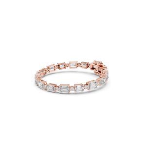 11.34 CT Lab Diamond Tennis Bracelet <b>Emerald</b> & Brilliant Cut 18KT 14KT 10KT Gold Rose Yellow White Women's Classic Wedding - Product Image 4