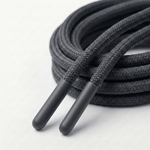 Custom Logo Eco-Friendly Braided Drawstring Cord | Round Polyester/Cotton for Garments & Bags, Waxed Finish, Aglet Tips OEM Bulk - Product Image 4