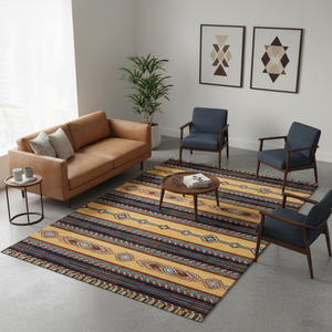 Erdenet Tapis Mongolien 100% Laine Eco-Friendly Machine Made Carpet - Mohawk Collection No:3 - Product Image 6