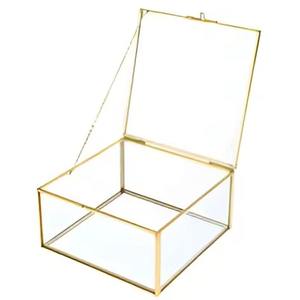 Glass Jewelry <b>Box</b> Jewelry <b>Storage</b> <b>Box</b> <b>Black</b> Metal Frame - Product Image 4