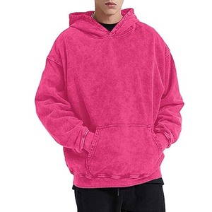 Sudaderas con Capucha Bordadas para Hombre, de Algodón Rosa, Lavado Ácido, Invierno, Hechas a Medida por OEM de Hosten Greek Enterprises - Product Image 3