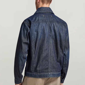 Veste J en jean bleu foncé pour hommes décontracté boutonné vêtements d'extérieur personnalisés élégant sans couture respirant Gym Sport Fitness Streetwear manteau - Product Image 4
