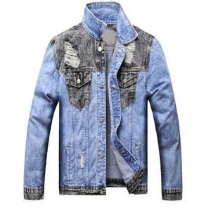 Chaqueta vaquera de manga larga única para hombres, parejas, cuello alto, diseño bordado, botón con cremallera, ropa de otoño, disponible todo - Product Image 2