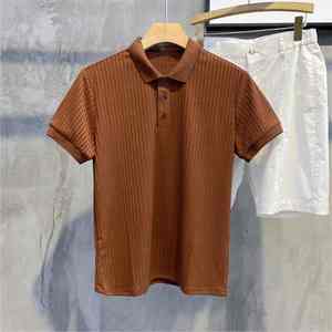 เสื้อโปโล, เสื้อโปโลผู้ชาย แฟชั่นสีพื้น เสื้อโปโลแขนสั้นสำหรับฤดูร้อน เสื้อยืดลำลองสำหรับผู้ชาย - Product Image 4
