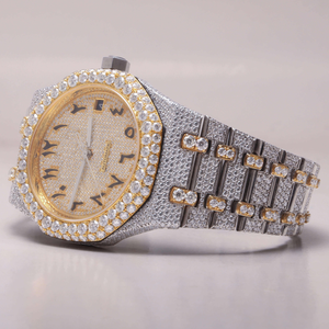 Reloj Mecánico Automático Atemporal de Acero Inoxidable con Detalles de Diamantes Moissanite Premium, Diseño Analógico de Lujo con Aspecto Helado - Product Image 4