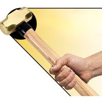 Marteau en laiton robuste avec manche en bois, marteau de démolition sans étincelles, qualité industrielle, entretien, bricolage, OEM, garantie de 3 ans