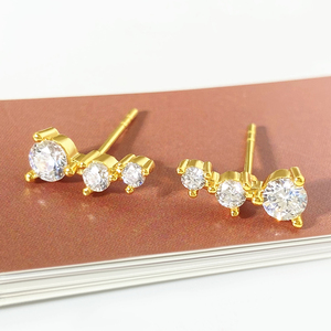 Para Foxi, pendientes de tuerca de latón de alta calidad, nuevos pendientes de barra de circonita cúbica de moda para mujer, regalo perfecto - Product Image 4