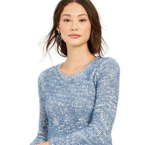 Maglione Casual da Donna Style & Co in Blu con Texture Effetto Ciglia, Taglia XS per l'Autunno - Product Image 2