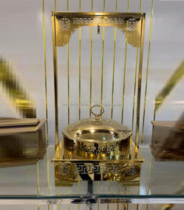 Wholesale Used <b>Food</b> Stainless Steel Gold Plated Luxury Chaffing Dishes for <b>Buffet</b> <b>Food</b> <b>Warmer</b> Chaffing Dish Best Quality - Product Image 4